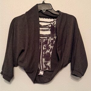 Women's Dark Grey Open-Front cardigan